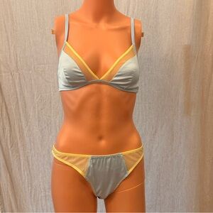 Anthropologie Yellow and Gray Bra Set